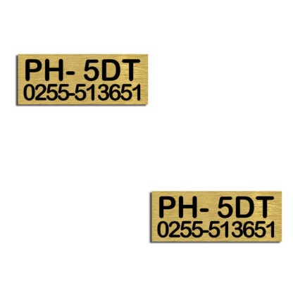 Burn plate brass - 2 lines (2,5 x 1cm)